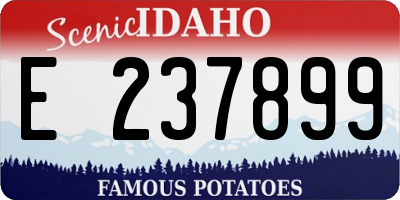 ID license plate E237899