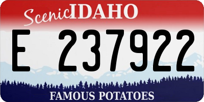 ID license plate E237922