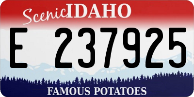 ID license plate E237925