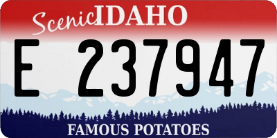 ID license plate E237947