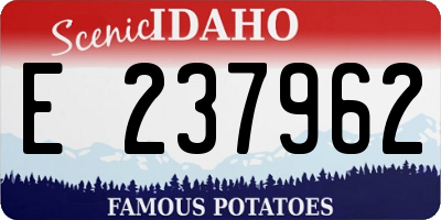 ID license plate E237962