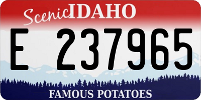 ID license plate E237965