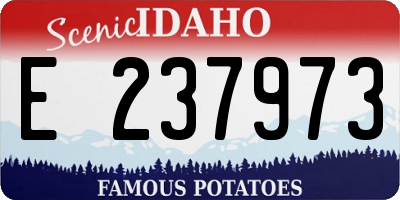 ID license plate E237973