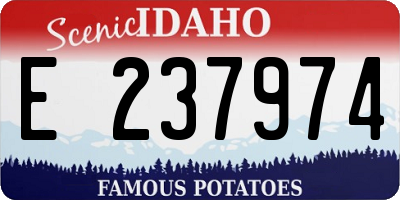 ID license plate E237974