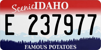 ID license plate E237977
