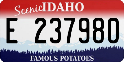 ID license plate E237980