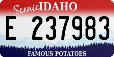 ID license plate E237983