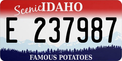 ID license plate E237987