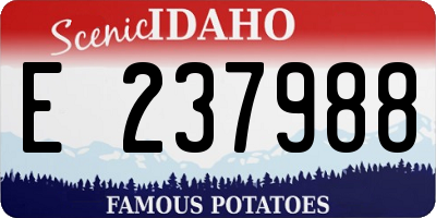 ID license plate E237988
