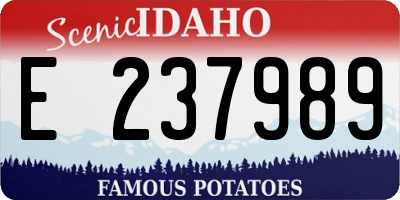 ID license plate E237989