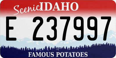 ID license plate E237997