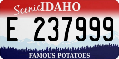 ID license plate E237999