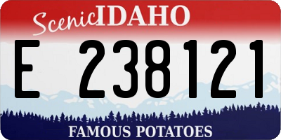 ID license plate E238121
