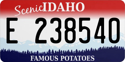 ID license plate E238540
