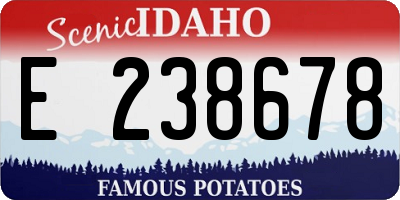 ID license plate E238678