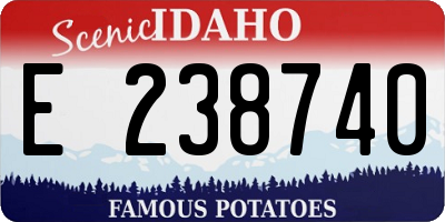 ID license plate E238740