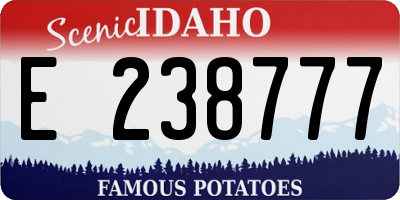ID license plate E238777