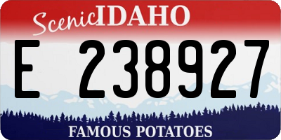 ID license plate E238927