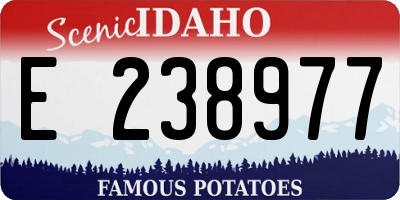 ID license plate E238977