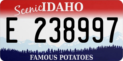 ID license plate E238997