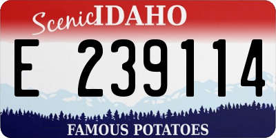ID license plate E239114