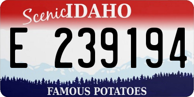 ID license plate E239194