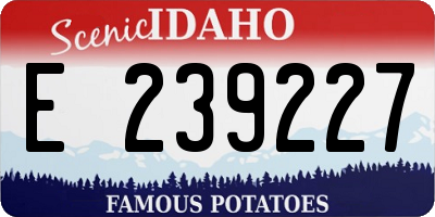 ID license plate E239227