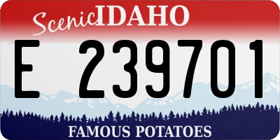 ID license plate E239701