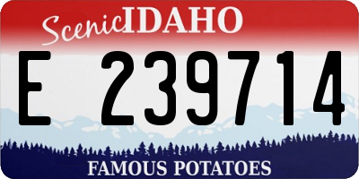 ID license plate E239714