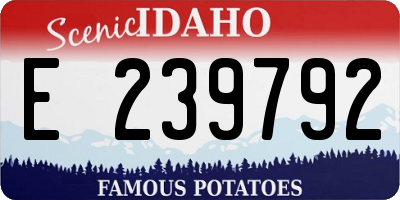 ID license plate E239792