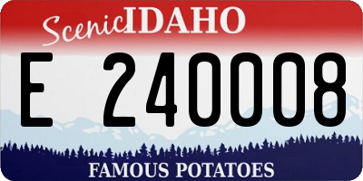 ID license plate E240008