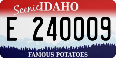 ID license plate E240009