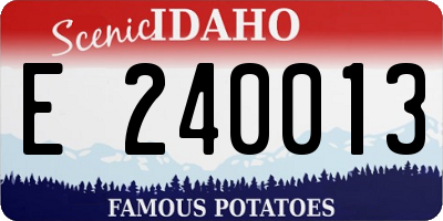 ID license plate E240013