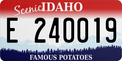 ID license plate E240019