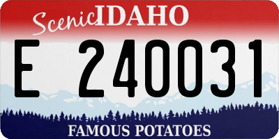 ID license plate E240031