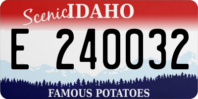 ID license plate E240032