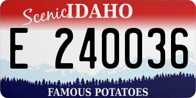 ID license plate E240036