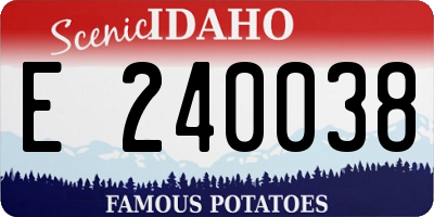 ID license plate E240038