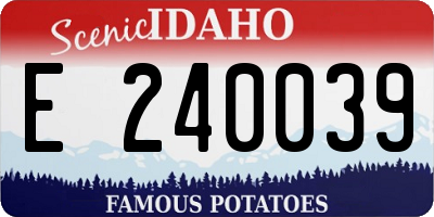 ID license plate E240039