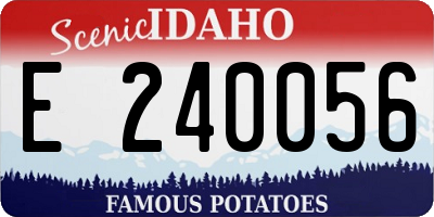 ID license plate E240056