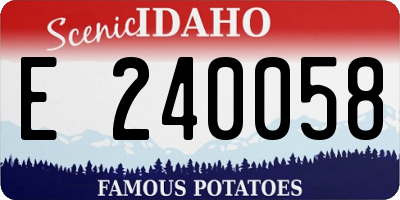 ID license plate E240058