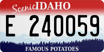 ID license plate E240059