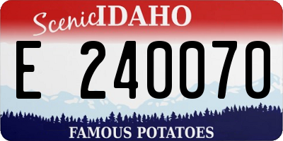ID license plate E240070