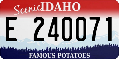 ID license plate E240071