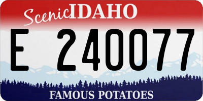 ID license plate E240077