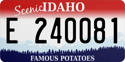 ID license plate E240081