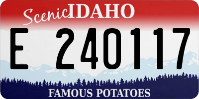 ID license plate E240117