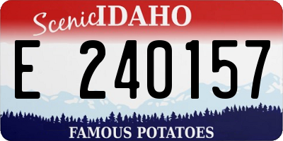 ID license plate E240157