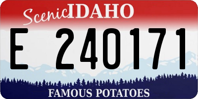 ID license plate E240171