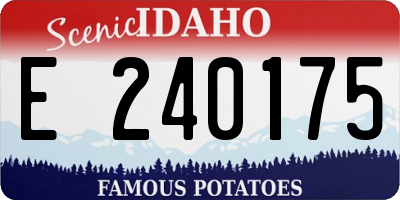 ID license plate E240175